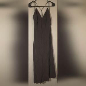 Zara Lyocell Strappy Midi Slip Dress – Brown – Size S – NWT
